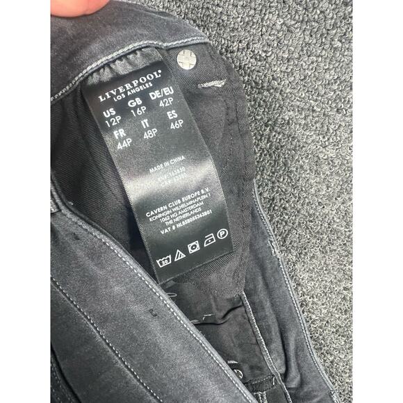 Liverpool Petite The Skinny Black Faded Mid Rise Stretch Denim Jeans Womens 12P - Picture 6 of 14